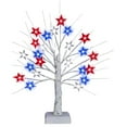 thumbnail image 2 of Zougou Fourth Of July Home Decor, Lighted Tree With 24 Star , Red, White And Blue Decorations For Memorial Day And Parties Patriotic Lighted Tabletop Battery Powered Timer As Shown Free Size, 2 of 9