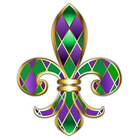 Fleur de Lis New Orleans Mardi Gras - Vinyl Sticker Waterproof Decal Sticker 5"