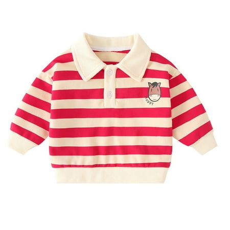 

Qufokar Baby Boy Long Sleeve Shirts 18-24 Months Boy 2 Kids Children Toddler Baby Boys Girls Long Sleeve Cute Cartoon Patchwork Striped Letter Sweatshirt Pullover Blouse Tops Outfits Clothes