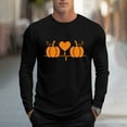 thumbnail image 2 of UVEASISHA Halloween Gifts for Men Big and Tall Long Sleeve T-Shirts Novelty Pumpkin Heart Print Graphic Tees Holiday Casual Workout Shirt Black 5XL, 2 of 6