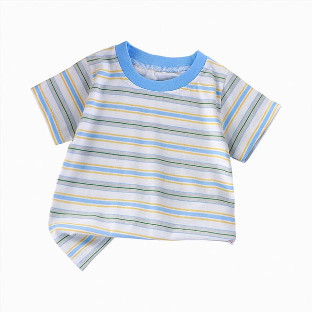 Gubotare Tee T-Shirts Graphiques pour Garçons T-Shirts pour Garçons T-Shirts à Manches Courtes pour Enfants T-Shirts Basiques Col Rond Hauts Taille 6-7 (Bleu Pâle, 6-7 Ans)