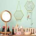thumbnail image 4 of GENEMA Convenient Earring Wall Holder Hexagon Wall Mounted Hanging Earring Organizer Jewelry with Hooks for Bracelets Watches, 4 of 9