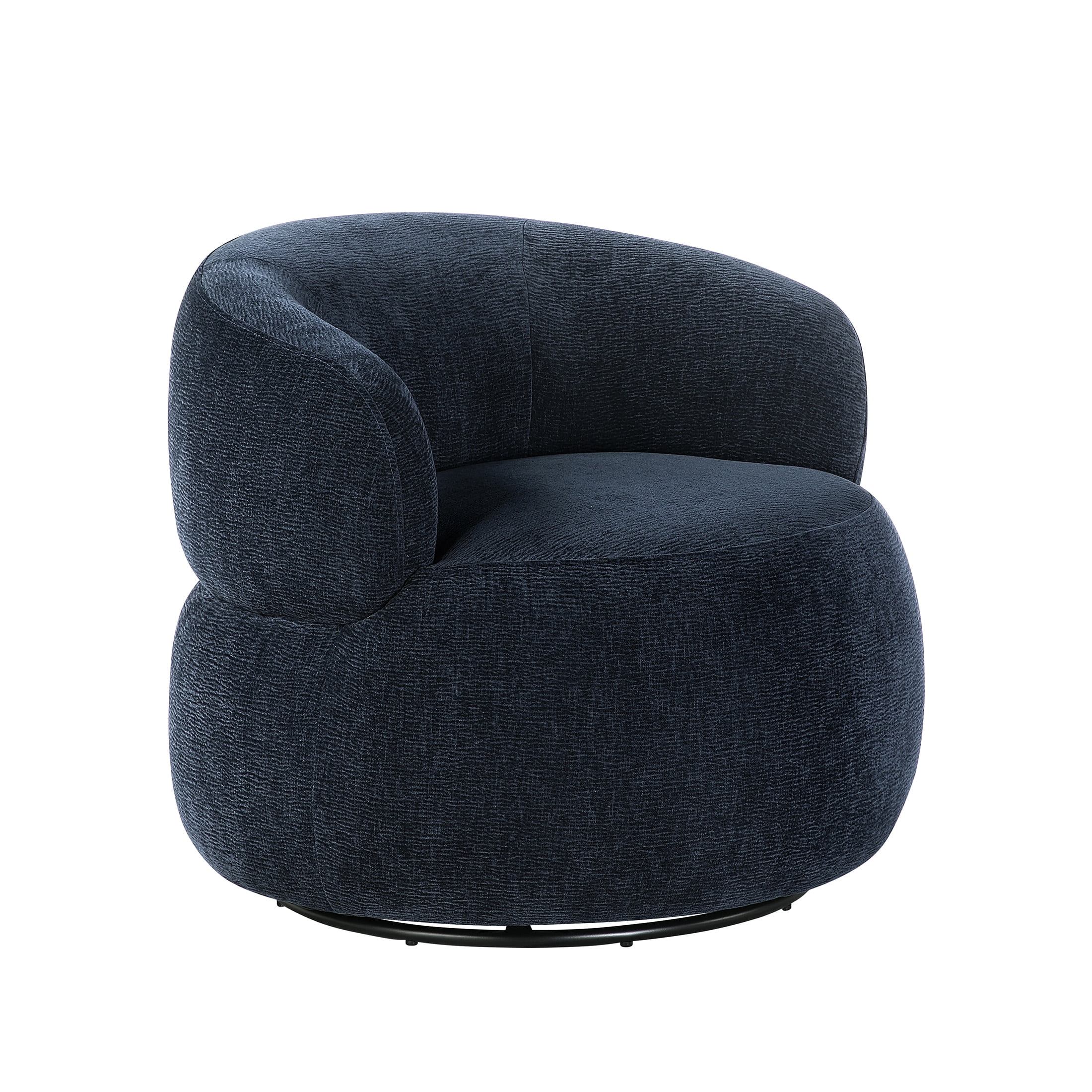 OakvillePark Cressida Chenille Round Swivel Chair, Blue
