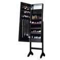 thumbnail image 3 of Gymax Full Length Mirror Jewelry Organizer Vanity Box with 18 LED Lights, Black, 3 of 7