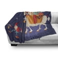 thumbnail image 3 of Scandinavian Soft Flannel Fleece Throw Blanket, Christmas with Present Carrying Goat Traditional Character, Cozy Plush for Indoor and Outdoor Use, 70" x 90", Multicolor, by Ambesonne, 3 of 6
