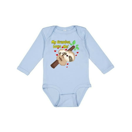 

Inktastic My Grandma Loves Me Sloth Gift Baby Boy or Baby Girl Long Sleeve Bodysuit