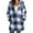 Blue, variant on HANXIULIN Women's Plus Size Plaid Lined Hooded Jacket Button Up Oversized Fuzzy Coat Checkered Flannel Hoodie Jacket Red 3XL