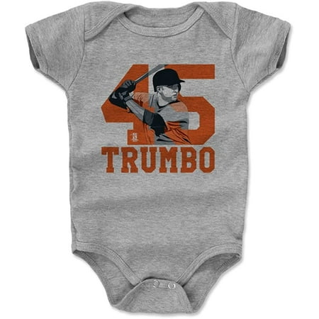 

500 LEVEL Mark Trumbo Baby Clothes Onesie Creeper Bodysuit 6-12 Months Heather Gray - Baltimore Baseball Baby Clothes - Mark Trumbo Vector O