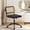 Black, variant on VECELO Mid Century Home Office Chair with Wheels, Modern PU Leather Desk Chair with Rattan Backrest, Adjustable Height Task Chair Swivel Computer Chair, Black