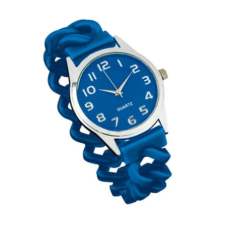 women's easy to read silicone stretch band watch royal blue, one size fits all, royal (Best Ladies Watches Under 500)