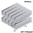 thumbnail image 3 of Aluminum Fixed Panel Shower Door U Channel for 3/8" Thick Glass 95 inches Length, Brush Finish 10 Pieces, 3 of 3