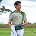thumbnail image 4 of Daiia Dandelion Flower In The Meadow Pattern Men’s Polo Shirts,Solid Deck Shirt,Classic Fit, Breathable Cotton Polo for Casual and Sport Wear-XX-Large, 4 of 7