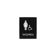 thumbnail image 2 of Lorell LLR02666 8.5 x 6.75 in. Women Handicap Restroom Sign - Plastic - Black, 2 of 3