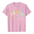 thumbnail image 6 of Easter T-Shirt for Women Pastel Bunny and Floral Graphic Crewneck Short Sleeve Relaxed Fit Soft Breathable Festive Holiday Casual Tee Shirt Top, 6 of 6