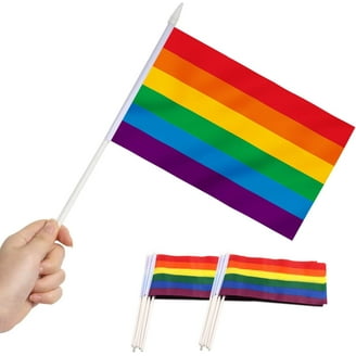 Bandiera arcobaleno Gay Pride Stick, ANLEY 5 x 8 pollici (12 X 20 cm) Mini bandi