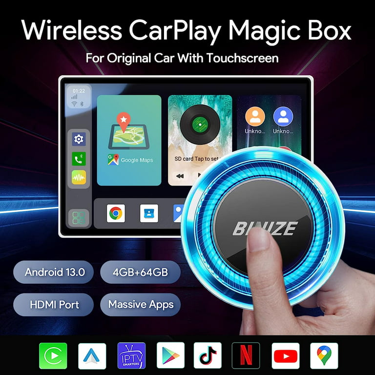 Car Wireless CarPlay Android 13.0  Netflix Video AI Box