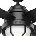 thumbnail image 5 of Hunter 54 inch Outdoor or Indoor Ceiling Fan with LED Light - Black Ceiling Fan with Wall Control, For Patio, Garage, or Porch, Quiet, Standard Mount, 4 Blades - Searow 55086, Matte Black, 5 of 18