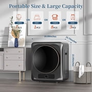 Zynkez Portable Clothes Dryer,1.6 Cu.ft.,110V Electric Compact Laundry Dryer with Stainless Steel Tub for Apartments, Dorms, RVs (Gray)