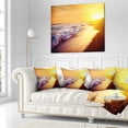 thumbnail image 2 of Designart Bright Yellow Sky with Foam Waves - Seashore Throw Pillow - 18x18, 2 of 4