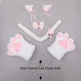 thumbnail image 1 of Lindo tocado de peluche hecho a mano con garra de gato, pajarita, orejas de bestia, cola de bestia, accesorios para cosplay, juego de diadema con orejas de gato, 1 of 4