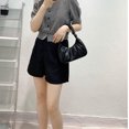 thumbnail image 3 of Bolso de mano de mujer Gabbi Ruched Hobo negro JAMW Sencillez, 3 of 5