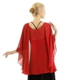 thumbnail image 5 of Kaerm Women Chiffon Capes Soft Shawls and Wraps Capelets for Evening Dress Wedding Capes Cover Up Red One Size, 5 of 8