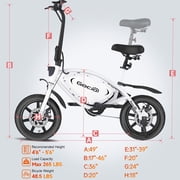 Gocio 14 Foldable Electric Bike, 375Wh 48V Electric Bicycles for Adults Women Teens, Peak 500W City Commuter Cruiser Ebikes, LED Display, E bike One-Piece Tire with 5 Riding Modes UL2849 Certified