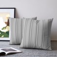 thumbnail image 2 of Pillow Covers 24x24 Set of 2, Grey Throw Pillow Covers Decorative Couch Cushion Cover, Farmhouse Striped Modern Artwork Microfiber Soft Square Pillowcases for Bedroom Living Room Sofa, 2 of 9
