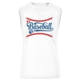 thumbnail image 5 of Usmixi Womens Tank Tops Baseball Letter Print Round Neck Sleeveless Shirts Fashion Graphics Loose Fit Ladies Racerback Tank Tops Light Blue XXL Clothes, 5 of 6