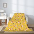thumbnail image 2 of Throw Blanket for Couch Sofa and Bed, Cute Corgi Dog Funny Yellow Super Soft Plush Throw Blanket, Fuzzy Cuteness Comfy Warm Washable Flannel Blanket & Throws for All Season 40"x30", 2 of 5