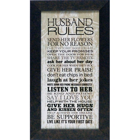 Artistic Reflections Husband Rules By Tonya Framed Textual Art Walmart Com Walmart Com