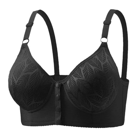 KELINFONG Women s Front Closure Bras Push up Bra No Underwire Plus Size Front Button Bras