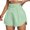 v#93Green506, variant on Rggeeun Womens Shorts Solid Color Flowy Quick-Dry 4-Way Stretch Summer Workout Elastic Waist Ruffle Hem Lightweight for Yoga Outdoor Activities Cute Bottoms,Blue,M