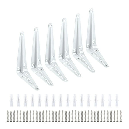 

6pcs/set Book Holder Stainless Steel Heavy Duty Home Shelf Bracket Easy Install