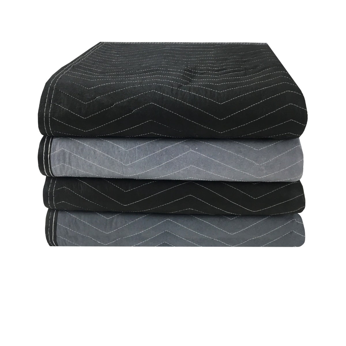 uBoxes Black and Gray Extra Performance Cotton Poly Woven Blankets 75lbs/doz (4 Pack)