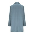thumbnail image 6 of Fnooota Womens Mid-length Peacoats, Lapel Collar Double Breasted Winter Long Sleeve Blended Wool Coats for Women Blue Size S, 6 of 8