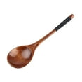 thumbnail image 2 of Wooden Soup Spoon – High-Quality Kitchen Utensil for Cooking, Desserts, & Ice Cream – Durable, Eco-Friendly – Gift for Dining & Bar Use, 1.57" x 6.69", F, 2 of 9