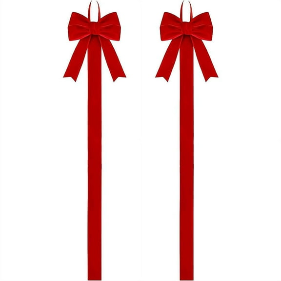 Christmas Card Holder with Red Velvet Bow, Festive Photo Display Wall Hanging, Picture Photo Display For Xmas Home Wall, Door, Window Decor, Holiday Greeting Card Organizer