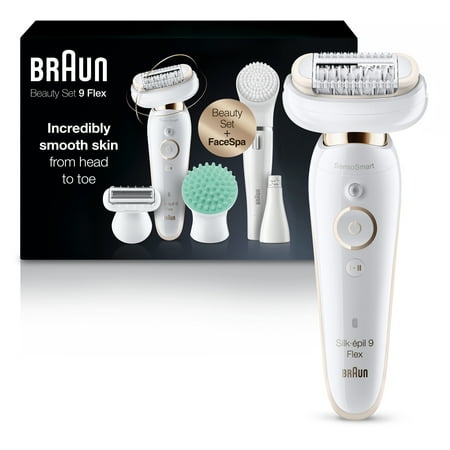 Braun Silk-Epil 9 Flex 9-300 Beauty Set  Epilator for Women  White/Gold
