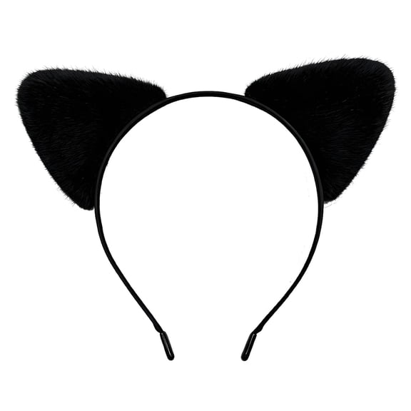 TUWAFE Black Cheetah Ears Furry Halloween Headband Costume,ears furry Accessories