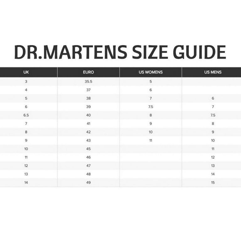 Men Doc Marten Shoe Size Guide Martens Size Chart