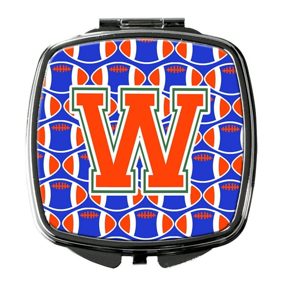 Letter W Football Green Blue and Orange Compact Mirror CJ1083-WSCM