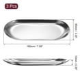 thumbnail image 2 of Uxcell Candle Tray Holder, 7inch Stainless Steel Oval Plate for Home Decor Silver 3Pack, 2 of 6