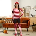 thumbnail image 6 of GYQMBT Adult Women Red and White Striped Shirt,Funny Halloween Costume,Classic Movie Characters Costume with Shirt Hat Socks and Glasses Set,S, 6 of 6