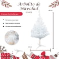 thumbnail image 2 of Mini Árbol de Navidad blanco para mesa y escritorio 60 cm, 2 of 4