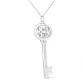 thumbnail image 3 of .925 Sterling Silver Diamond Accent Scorpio Zodiac Key 18" Pendant Necklace (K-L Color, I1-I2 Clarity), 3 of 7
