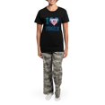 thumbnail image 4 of CafePress - I Love (Heart) Piggies (Pigs) Women's Dark Pajamas - Women's Short Sleeve Print T-Shirt and Pants Dark Cotton Pajama Set, 4 of 7