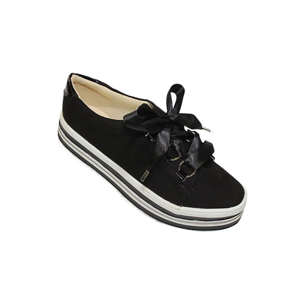 TENIS PLATAFORMA LEON MUJER TEXTIL NEGRO 1002