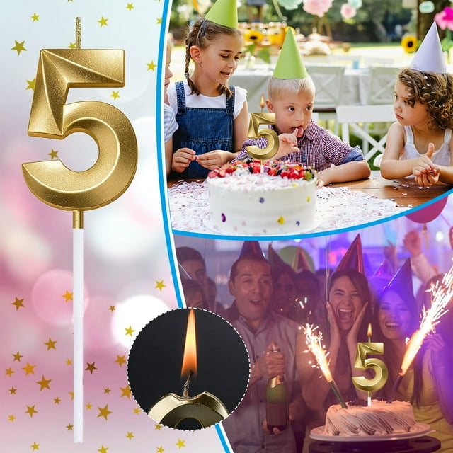 Birthday Number Candle 3D Shape Birthday Candle Decoration Birthday Cake Candle Grad Cap Topper Glitter