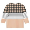 thumbnail image 5 of Toddler Kid Girl T-Shirts 3/4 Sleeve Tops Plaid Stripes Colorblock Crewneck 3-14 Years Girls Fall Spring Clothes (7 Years, Orange), 5 of 5